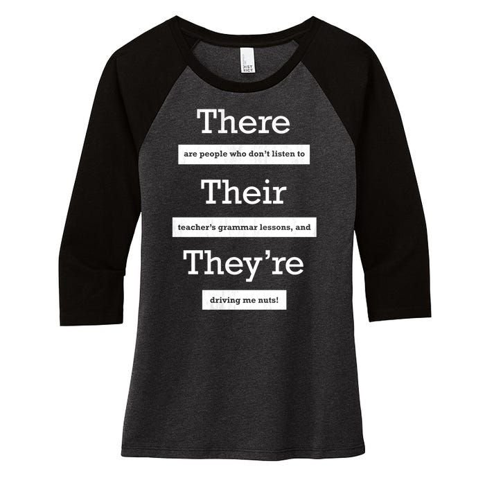 Funny Grammar Teacher Women's Tri-Blend 3/4-Sleeve Raglan Shirt