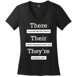 Funny Grammar Teacher Women's V-Neck T-Shirt