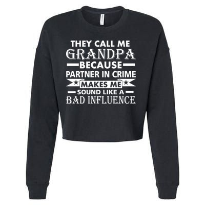 Funny Grandpa Grandfather Cropped Pullover Crew