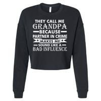 Funny Grandpa Grandfather Cropped Pullover Crew