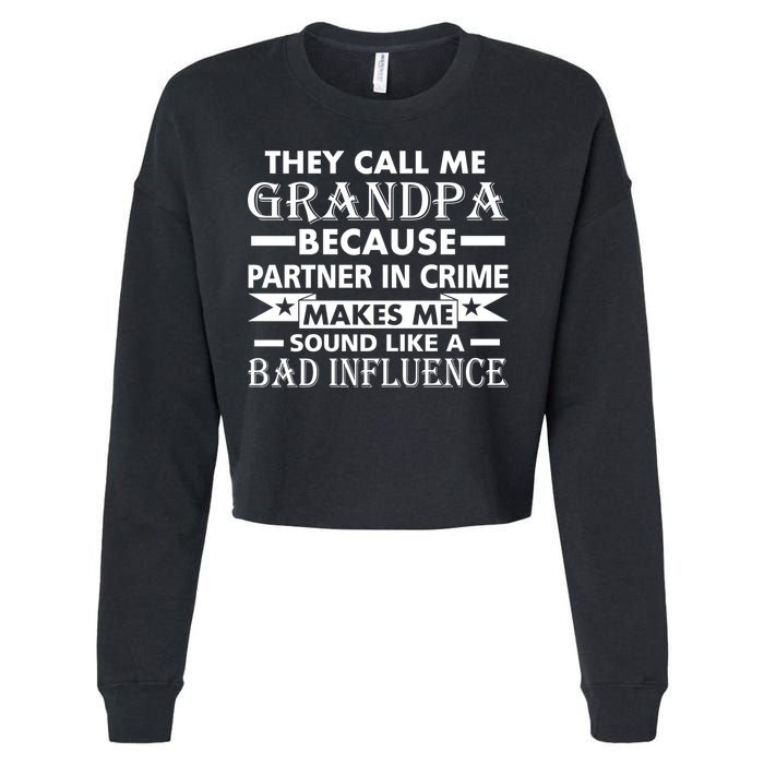 Funny Grandpa Grandfather Cropped Pullover Crew