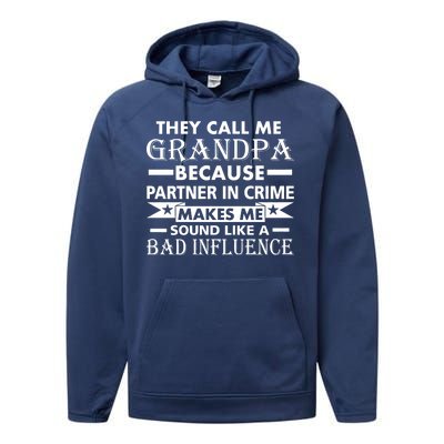 Funny Grandpa Grandfather Performance Fleece Hoodie