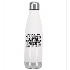 Funny Grandpa Grandfather Stainless Steel Insulated Water Bottle