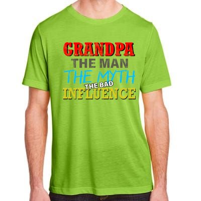 Funny Grandpa Man Myth The Bad Influence Adult ChromaSoft Performance T-Shirt