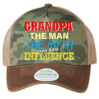 Funny Grandpa Man Myth The Bad Influence Legacy Tie Dye Trucker Hat