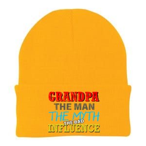 Funny Grandpa Man Myth The Bad Influence Knit Cap Winter Beanie