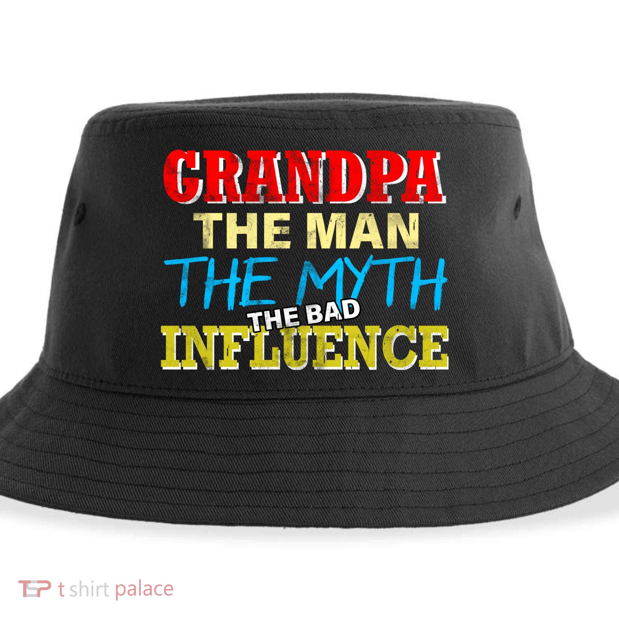 Funny Grandpa Man Myth The Bad Influence Sustainable Bucket Hat