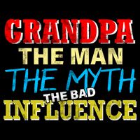 Funny Grandpa Man Myth The Bad Influence 7-Panel Snapback Hat