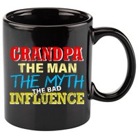 Funny Grandpa Man Myth The Bad Influence 11oz C Handle Ceramic Mug