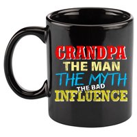 Funny Grandpa Man Myth The Bad Influence 11oz C Handle Ceramic Mug