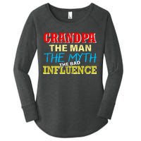 Funny Grandpa Man Myth The Bad Influence Women's Perfect Tri Tunic Long Sleeve Shirt