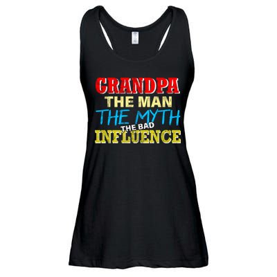 Funny Grandpa Man Myth The Bad Influence Ladies Essential Flowy Tank