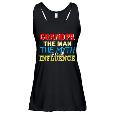 Funny Grandpa Man Myth The Bad Influence Ladies Essential Flowy Tank