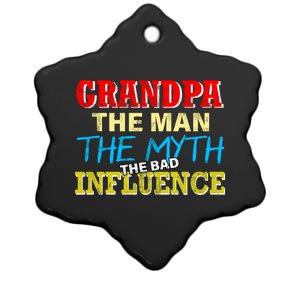 Funny Grandpa Man Myth The Bad Influence Ceramic Star Ornament