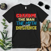 Funny Grandpa Man Myth The Bad Influence Premium T-Shirt