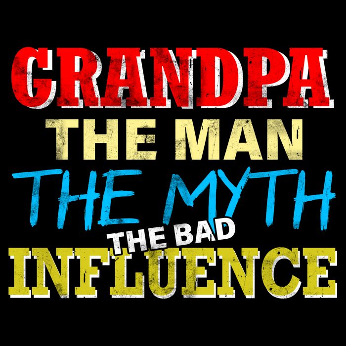 Funny Grandpa Man Myth The Bad Influence Premium T-Shirt