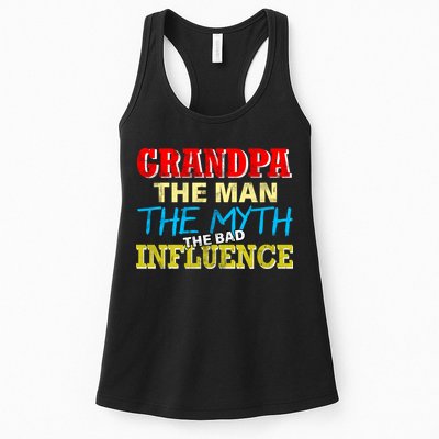 Funny Grandpa Man Myth The Bad Influence Womens Tank Top