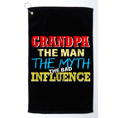 Funny Grandpa Man Myth The Bad Influence Golf Towel