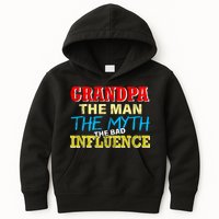 Funny Grandpa Man Myth The Bad Influence Kids Hoodie