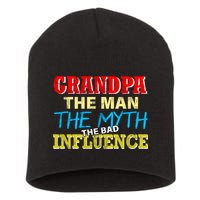 Funny Grandpa Man Myth The Bad Influence Short Acrylic Beanie