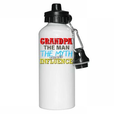 Funny Grandpa Man Myth The Bad Influence Aluminum Water Bottle