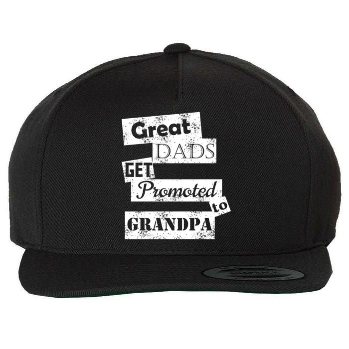 Funny Great Dads Get Promoted To Grandpa Wool Snapback Cap