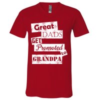 Funny Great Dads Get Promoted To Grandpa V-Neck T-Shirt