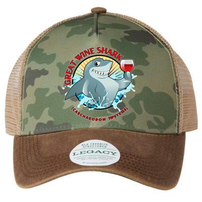 Funny Great Wine Shark Emblem Legacy Tie Dye Trucker Hat