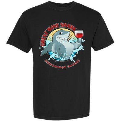 Funny Great Wine Shark Emblem Garment-Dyed Heavyweight T-Shirt