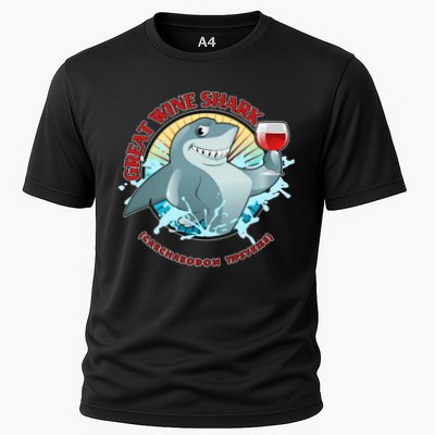 Funny Great Wine Shark Emblem Performance Shirt