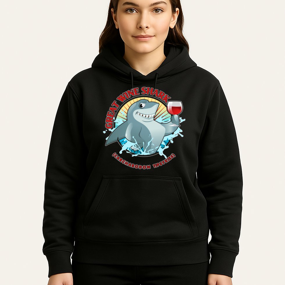 Funny Great Wine Shark Emblem Hoodie