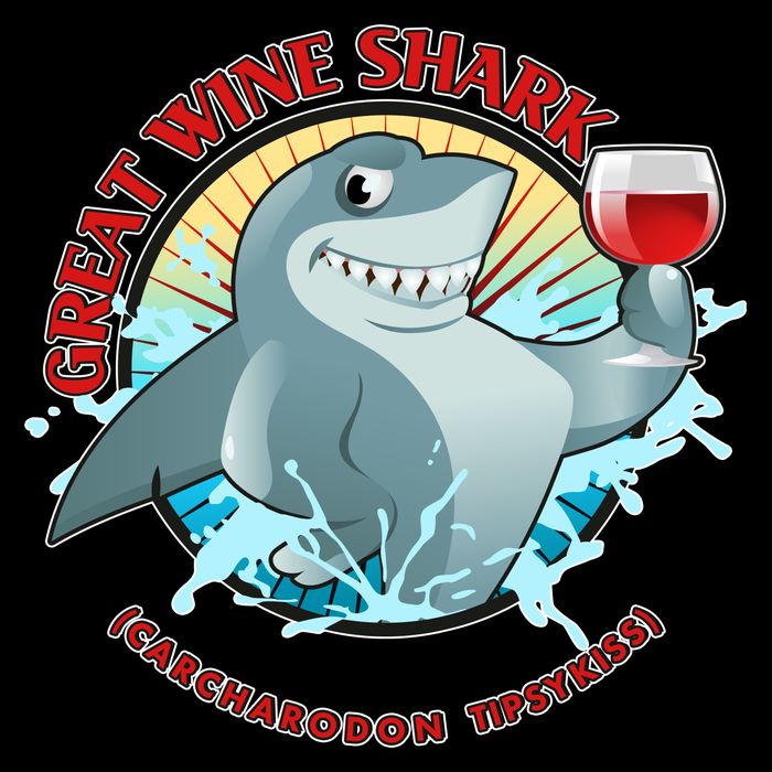 Funny Great Wine Shark Emblem Sustainable Bucket Hat