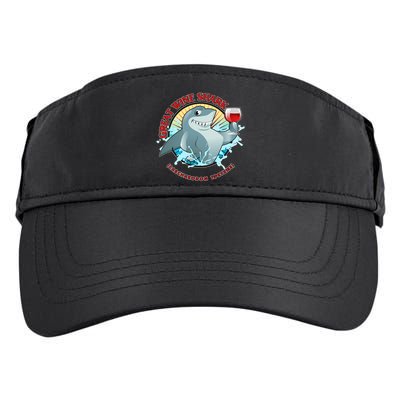 Funny Great Wine Shark Emblem Adult Drive Performance Visor