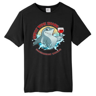 Funny Great Wine Shark Emblem Tall Fusion ChromaSoft Performance T-Shirt