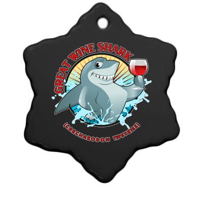 Funny Great Wine Shark Emblem Ceramic Star Ornament