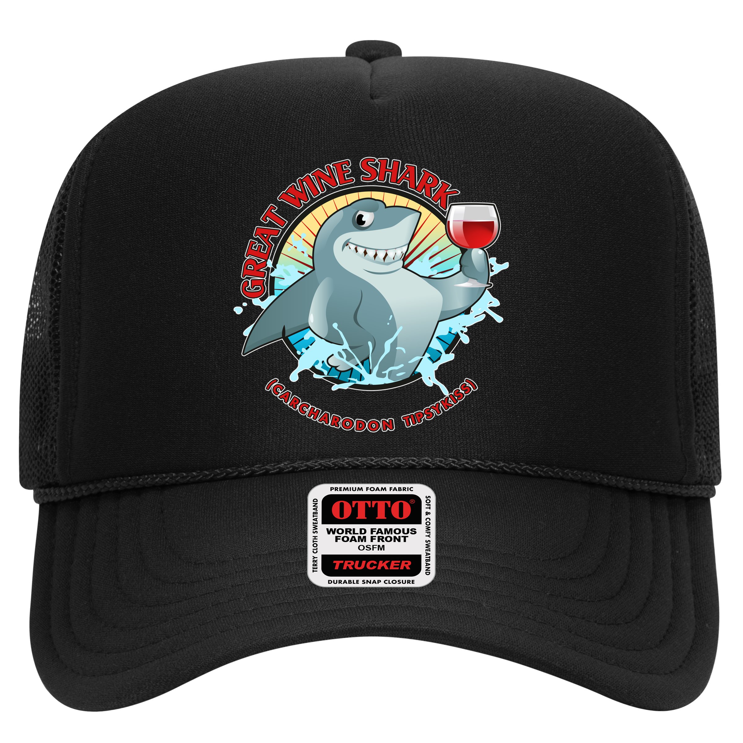 Funny Great Wine Shark Emblem Hat