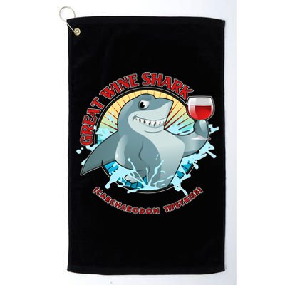 Funny Great Wine Shark Emblem Platinum Collection Golf Towel