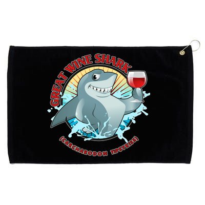 Funny Great Wine Shark Emblem Grommeted Golf Towel