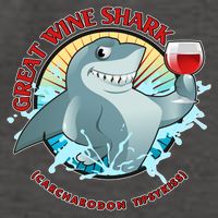 Funny Great Wine Shark Emblem Vector Backpack