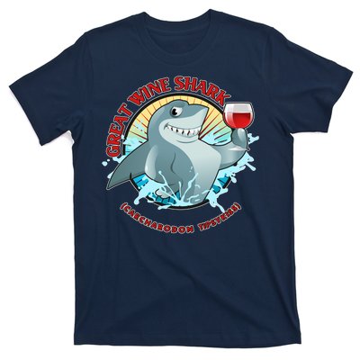 Funny Great Wine Shark Emblem T-Shirt