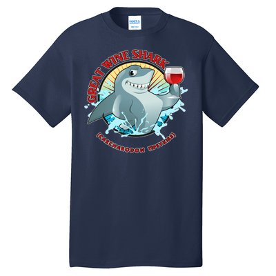 Funny Great Wine Shark Emblem Tall T-Shirt