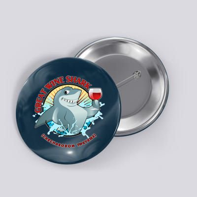 Funny Great Wine Shark Emblem Button