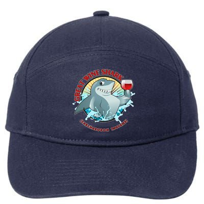 Funny Great Wine Shark Emblem 7-Panel Snapback Hat