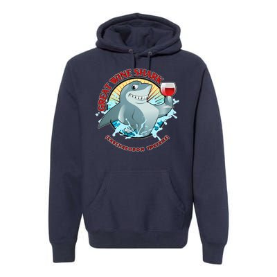 Funny Great Wine Shark Emblem Premium Hoodie