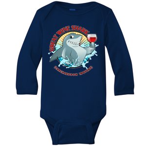 Funny Great Wine Shark Emblem Baby Long Sleeve Bodysuit