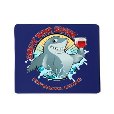 Funny Great Wine Shark Emblem Mousepad