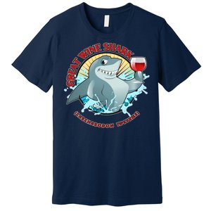 Funny Great Wine Shark Emblem Premium T-Shirt