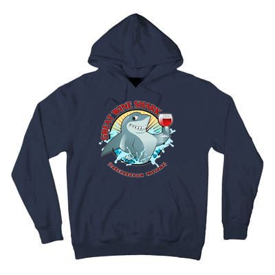 Funny Great Wine Shark Emblem Tall Hoodie