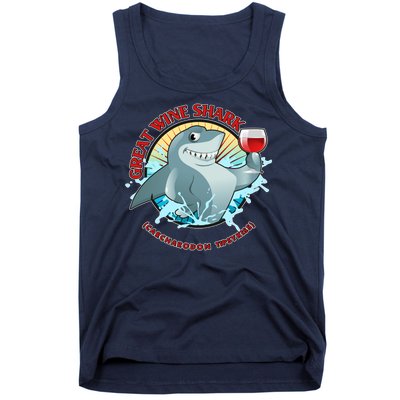 Funny Great Wine Shark Emblem Tank Top