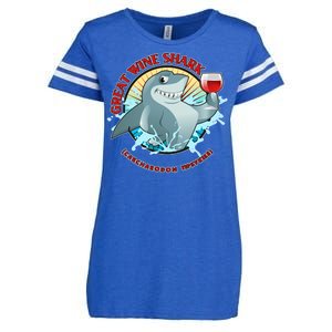 Funny Great Wine Shark Emblem Enza Ladies Jersey Football T-Shirt